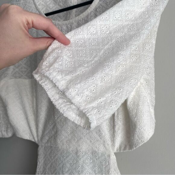 HELLO MOLLY Dream With Me Eyelet Open Back Dress White - Picture 5 of 10